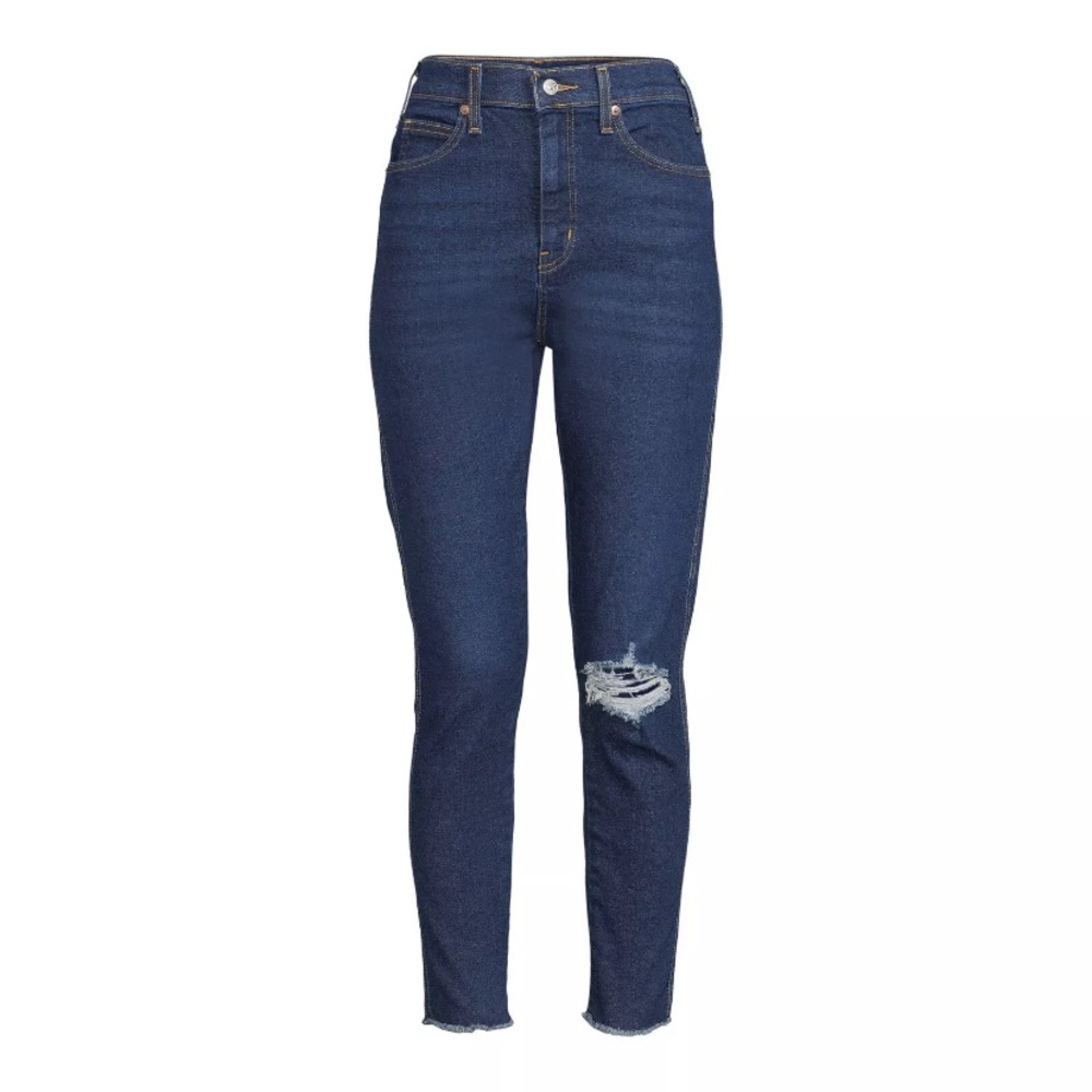 LeviStrauss signature heritage high rise skinny distressed/fringed ankle.Worn 2x